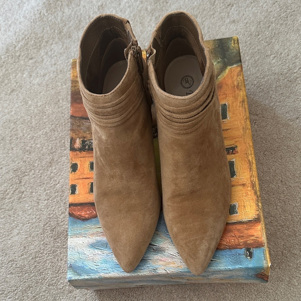 Bella Vita Camel Suede Ankle Booties